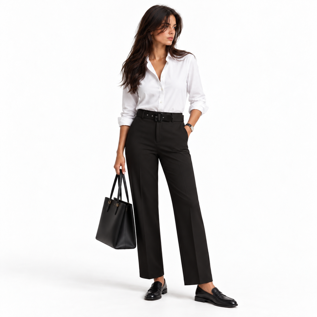 Pantalón de vestir Wide leg con cinturón