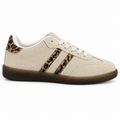 Zapatilla beige con detalles de leopardo