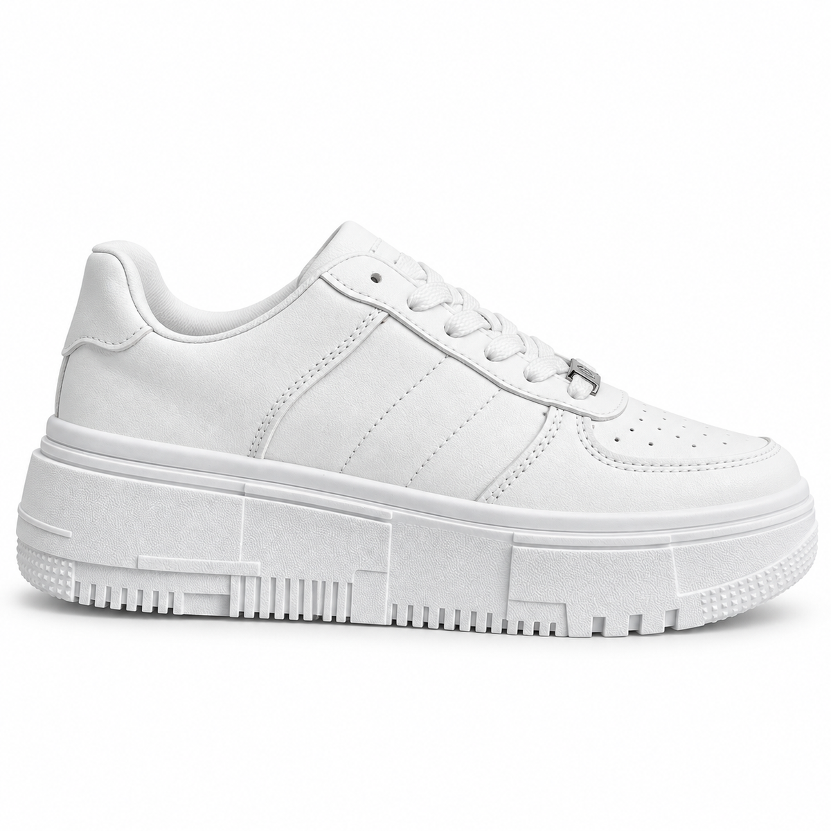 Zapatilla Mujer Blanca de Plataforma Minimalista